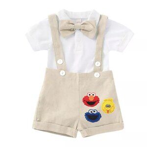 Elmo Outfit Smash Birthday Bodysuit clothes suspenders Bodysuit Cookie Monster